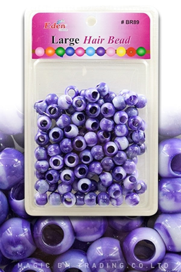 Eden Large Hair Beads Jumbo Pack - Purple Two-Tone # BR89WPUR