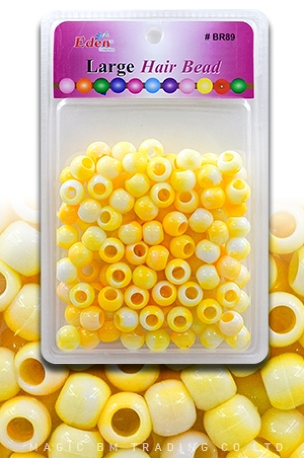 Eden Large Hair Beads Jumbo Pack - Yellow Two-Tone # BR89WYEL