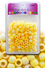 Eden Large Hair Beads Jumbo Pack - Yellow Two-Tone # BR89WYEL