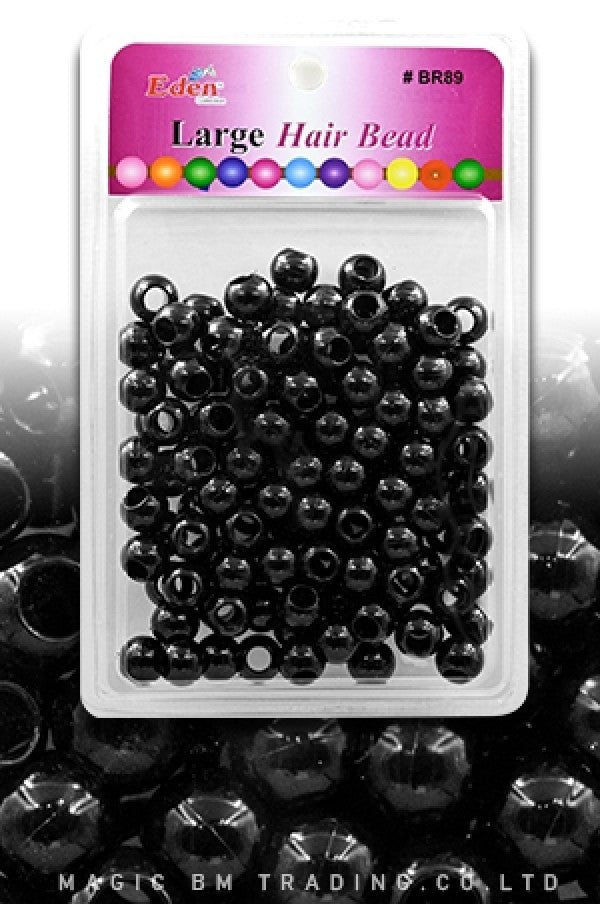 Eden Large Hair Beads Jumbo Pack - Black #BR89BK