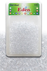 Eden Medium Hair Beads Jumbo Pack - Clear w/Silver Glitter #BR9SG