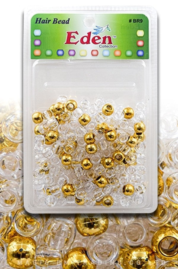 Eden Medium Hair Beads Jumbo Pack - Gold & Clear #BR9MGC