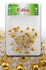 Eden Medium Hair Beads Jumbo Pack - Gold & Clear #BR9MGC