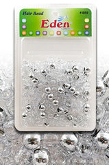 Eden Medium Hair Beads Jumbo Pack - Silver & Clear w/ Glitter #BR9MSG