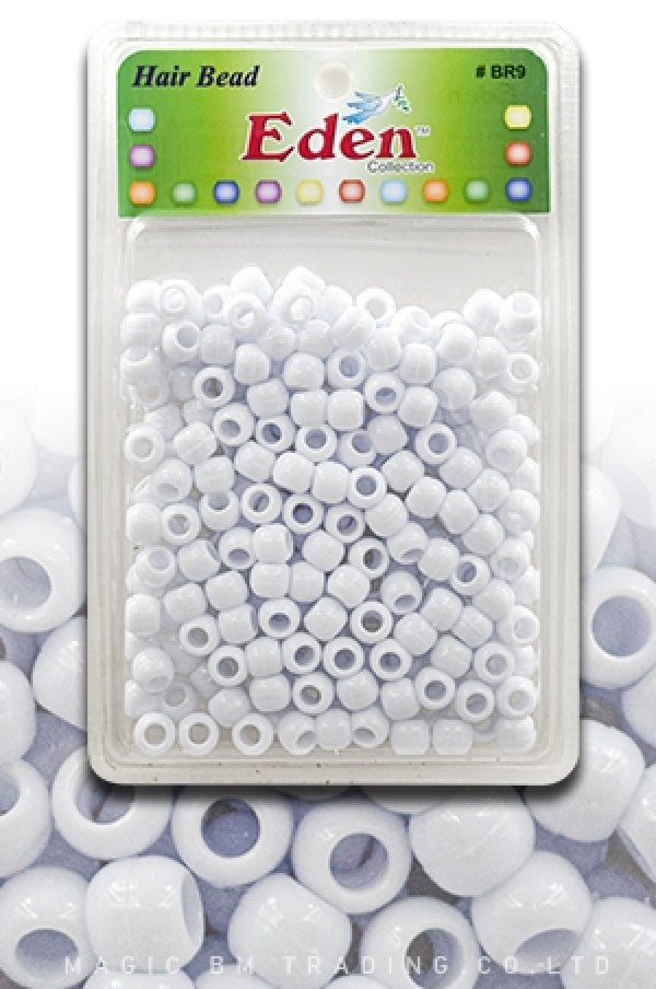 Eden Medium Hair Beads Jumbo Pack - White #BR9W