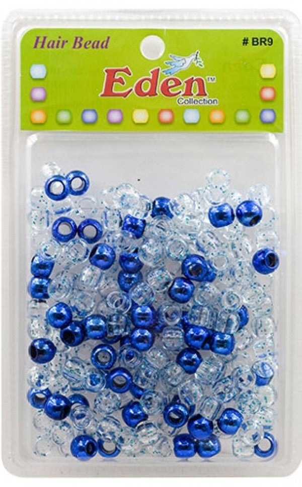 Eden Medium Hair Beads Jumbo Pack - Metalic Blue w/Glitter #BR9TBLU
