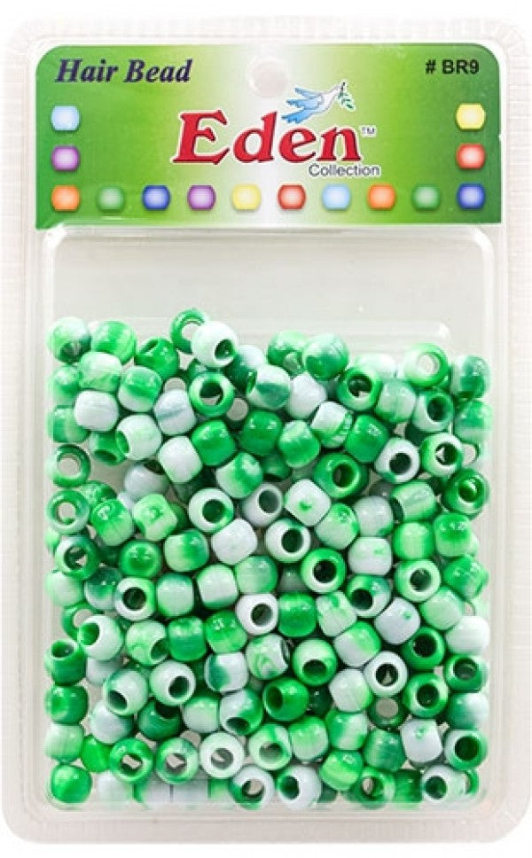 Eden Medium Hair Beads Jumbo Pack - Green Two Tone #BR9WGRE