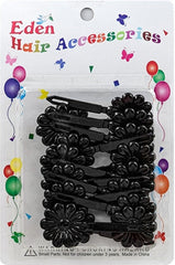 Eden Hair Barrettes - Flowers Black #FB-B