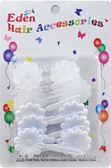 Eden Hair Barrettes - Flowers Clear & White #FB-CW