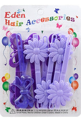 Eden Hair Barrettes - Jumbo Flowers Purple Tone #JB-PUR6
