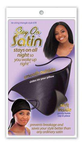 Stay On Satin Tie String Triangle - Style 678 Black