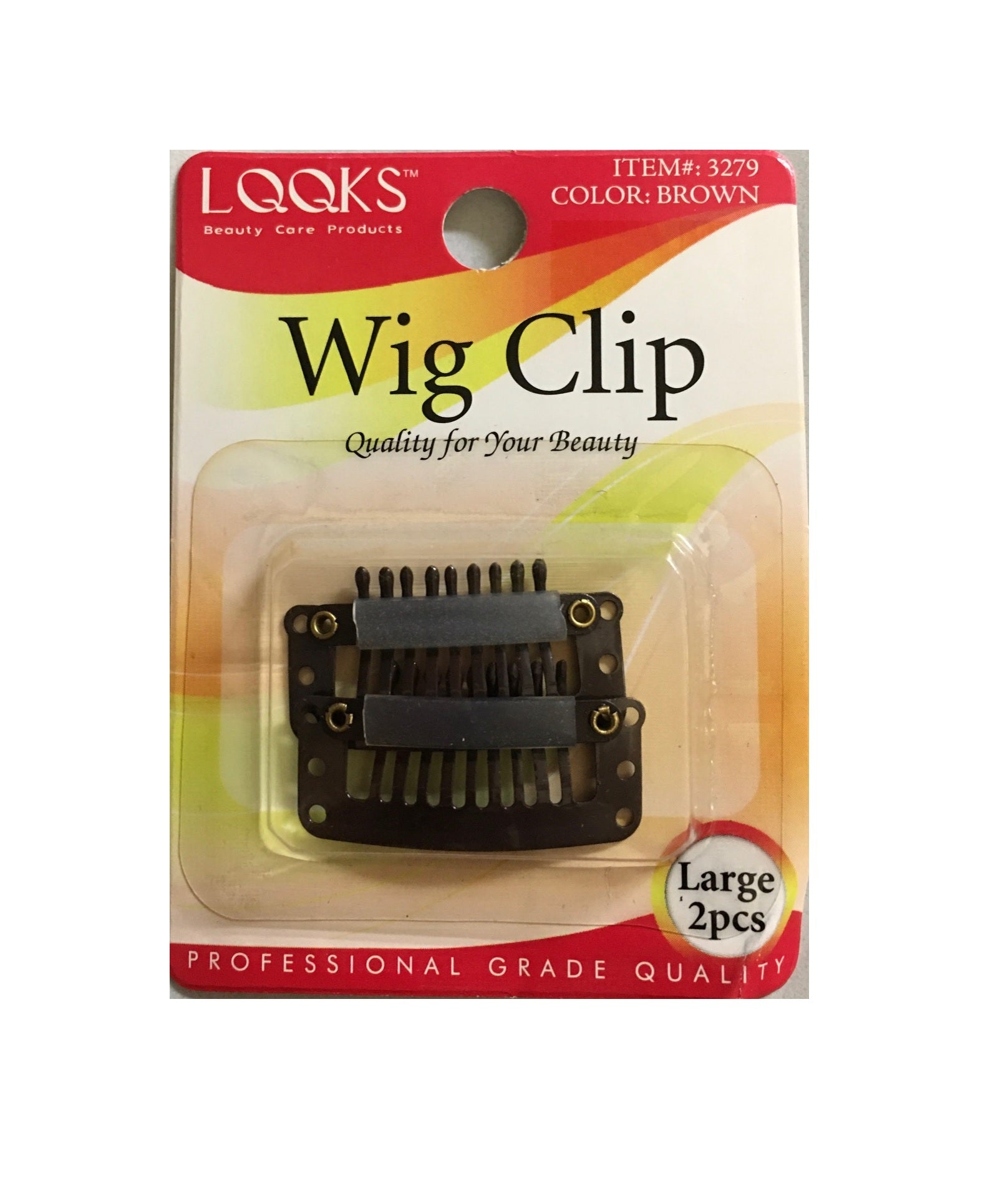 LQQKS - Paq. of 2 brown large wig clip, No. 3279 image 1