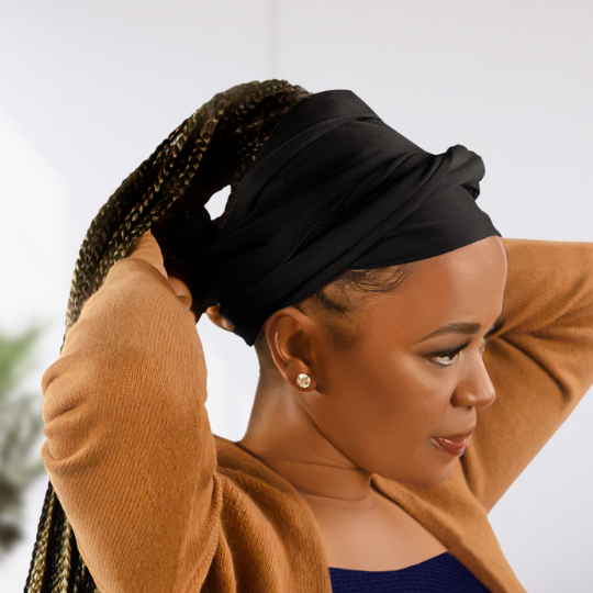 Annie Broadus Collection Headwrap Scarf 60"X15" - Black #68516