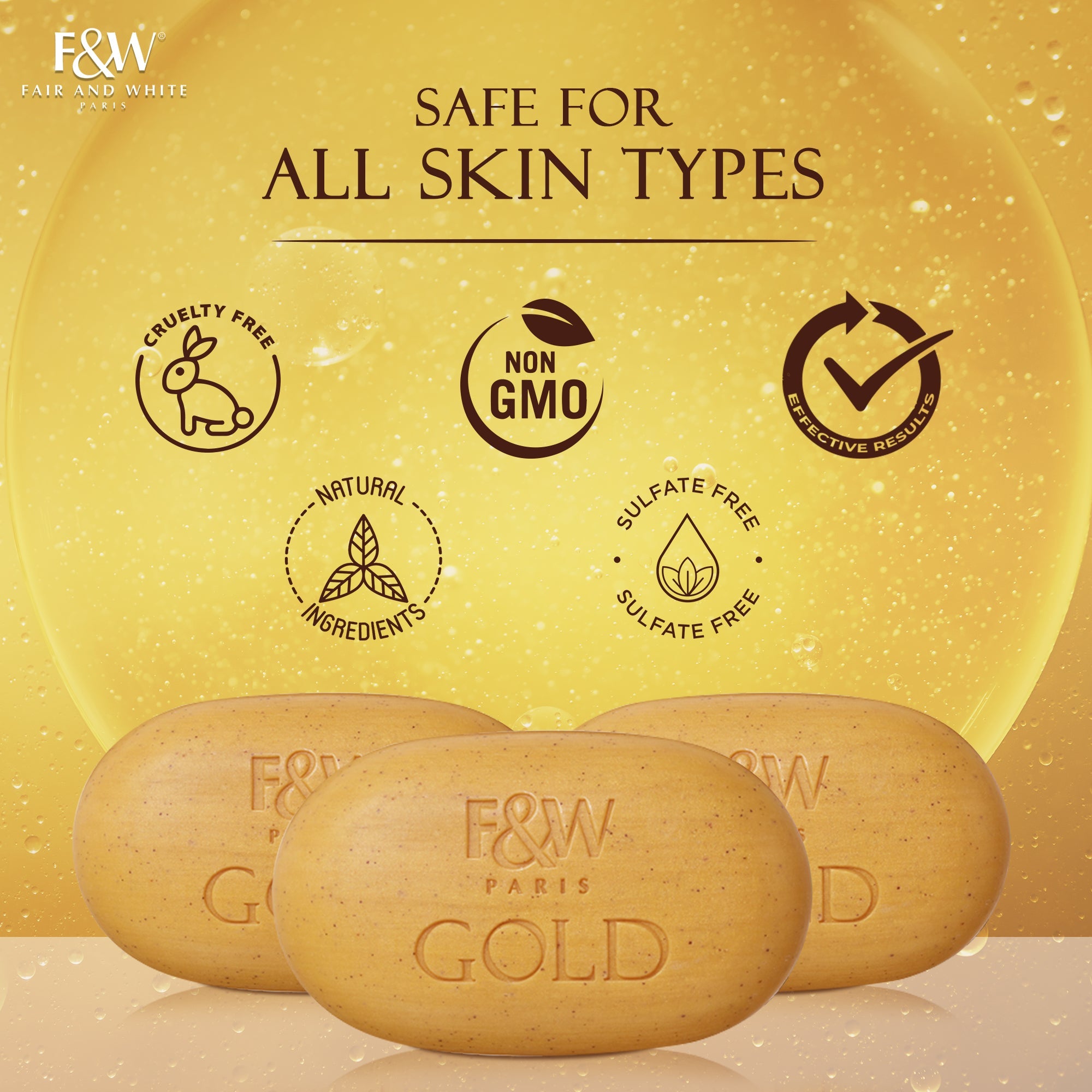 Fair And White Gold Exfoliating Soap with Argan Oil 200g