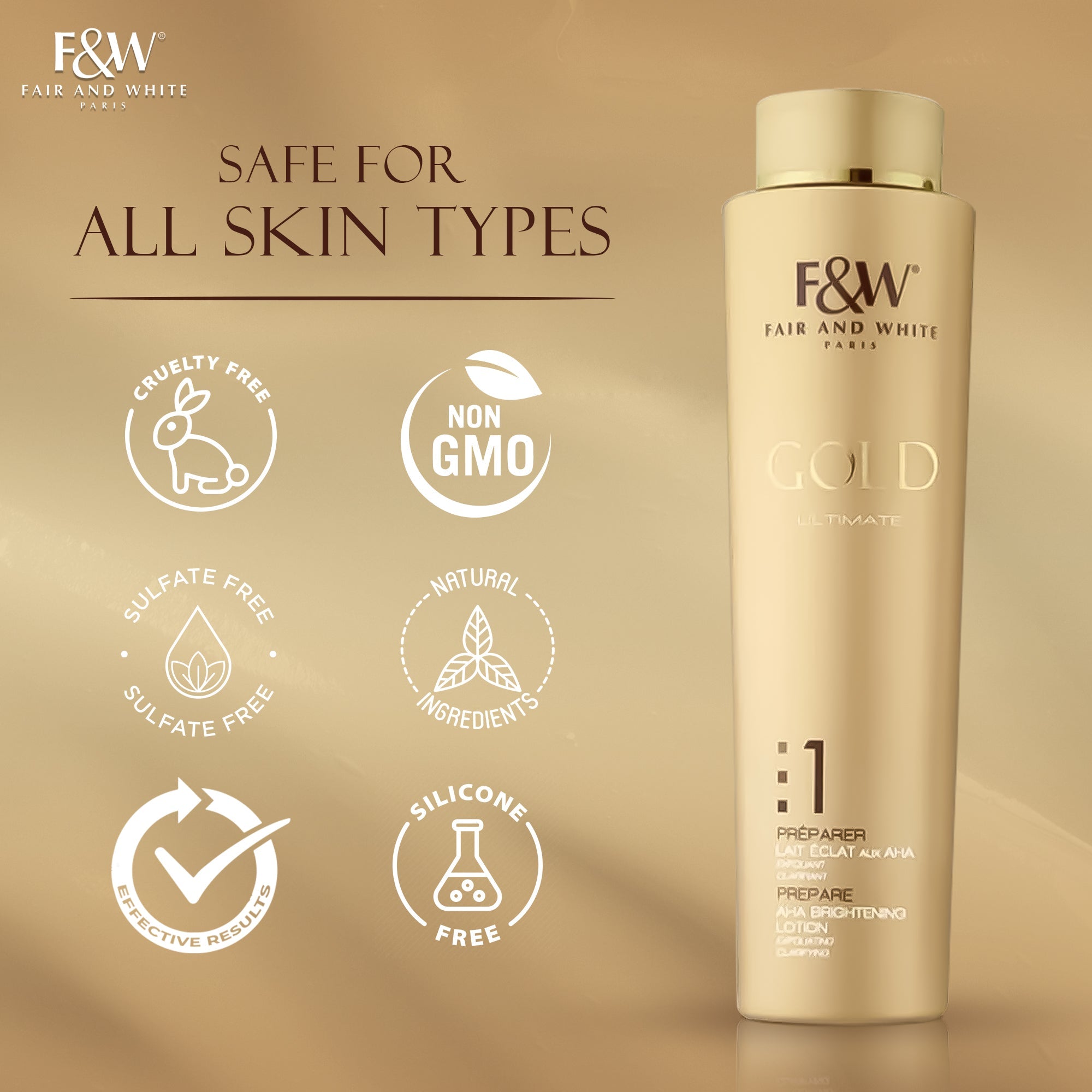 Fair And White Gold Aha Brightening Lotion 350ml