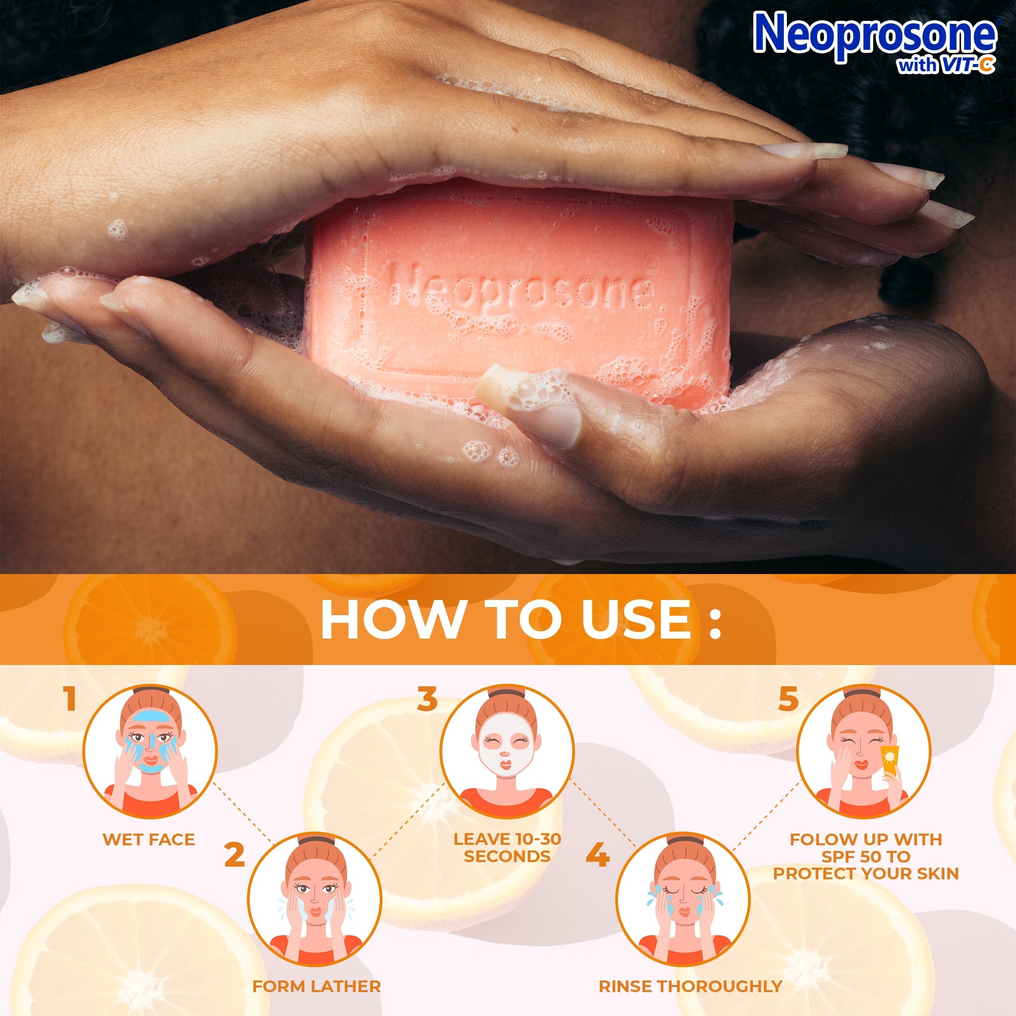 Neoprosone Cleansing Bar Soap with Vitamin "C" 80g