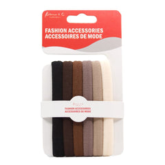 Fashion Ponytail Holder 6pk  - Brown #91986
