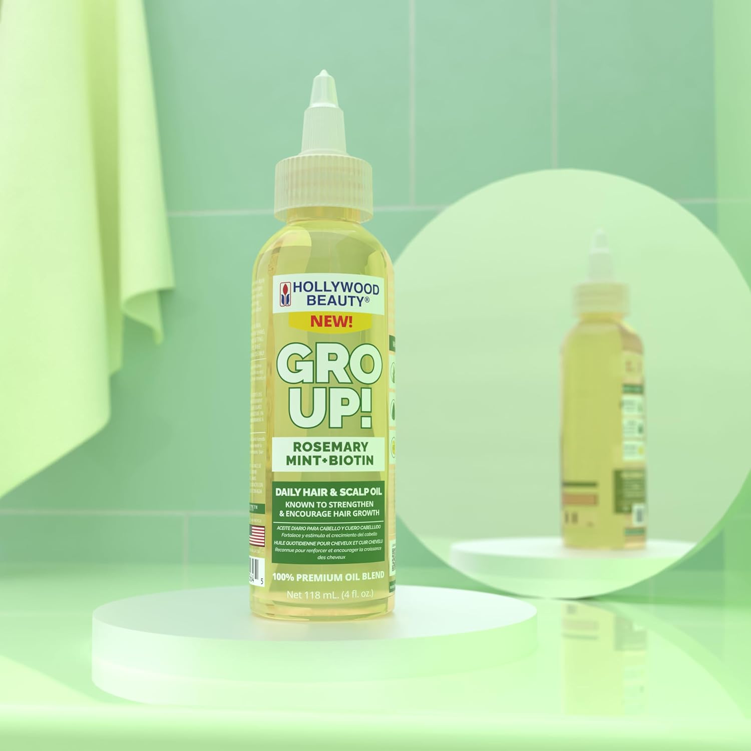 Hollywood Beauty Gro Up! Rosemary, Mint + Biotin Daily Hair & Scalp Oil