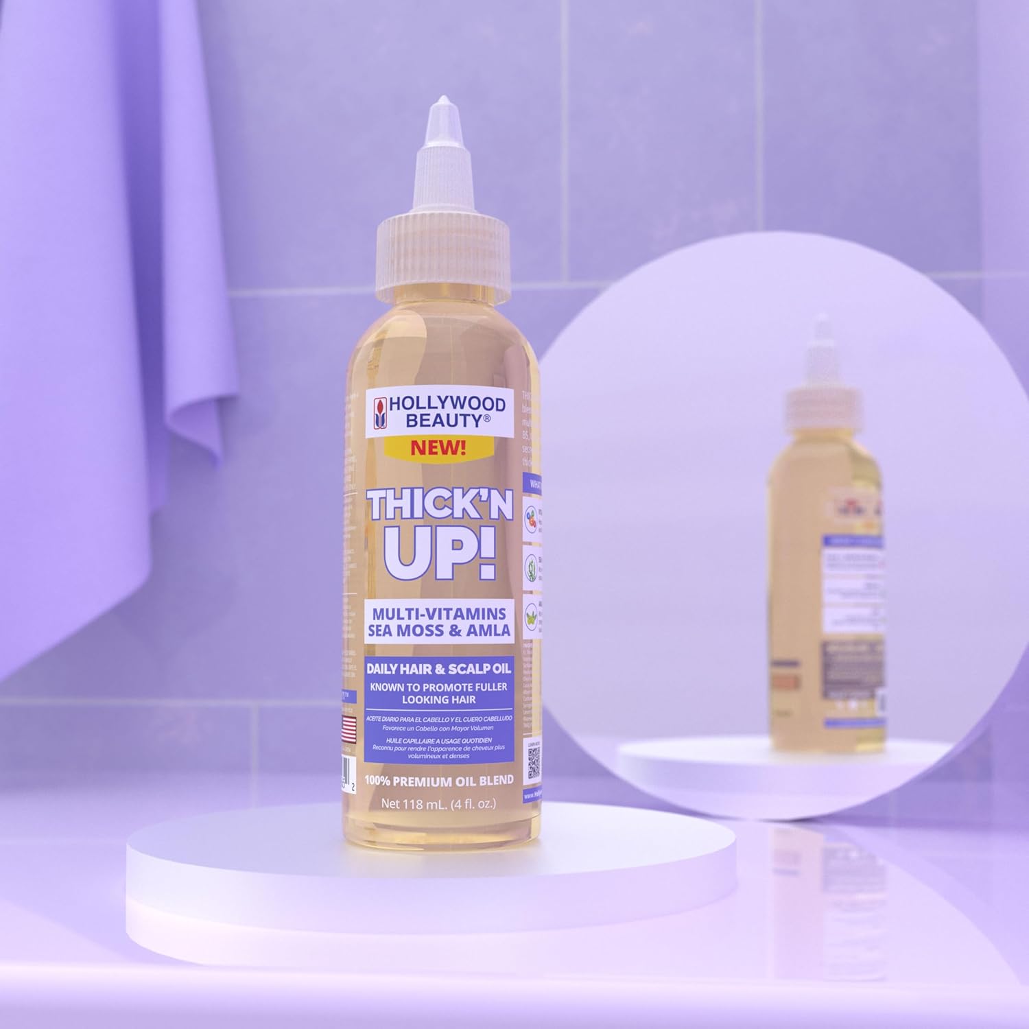 Hollywood Beauty Thick’N Up! Multi-Vitamins, Sea Moss, & Amla Daily Hair & Scalp Oil