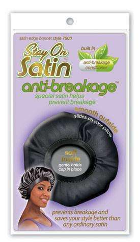 Stay On Satin Satin Edge Bonnet - Style 7600 Black