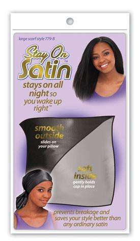 Stay On Satin Large Scarf - Style 779 Black