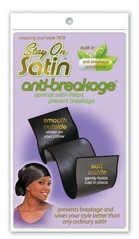 Stay On Satin Anti Breakage Wrapping Scarf 7879 Black
