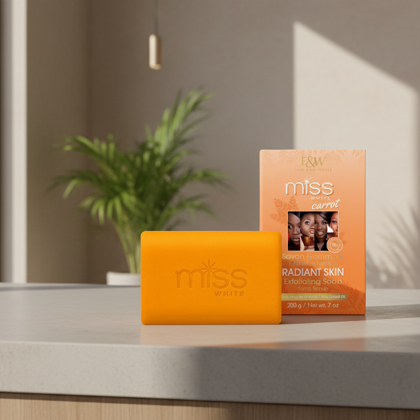 Fair and White Miss White Carrot Exfoliating Soap Tonic Scrub - 7 oz / 200 g