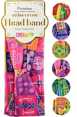 Touch Down Premium Cris Cross Head Band - African Art