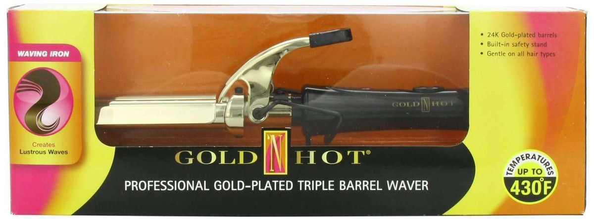 Gold ‘N Hot Professional Gold Triple Barrel Waver