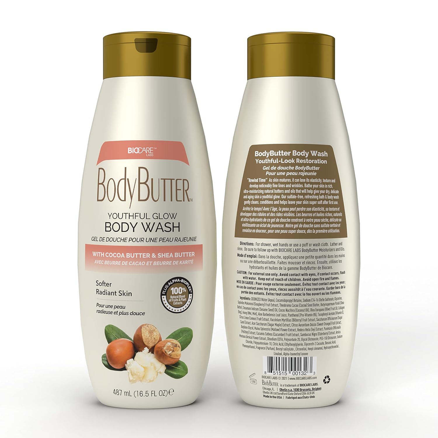 BioCare BodyButter Youthful Glow Body Wash W/ Cocoa Butter & Shea Butter