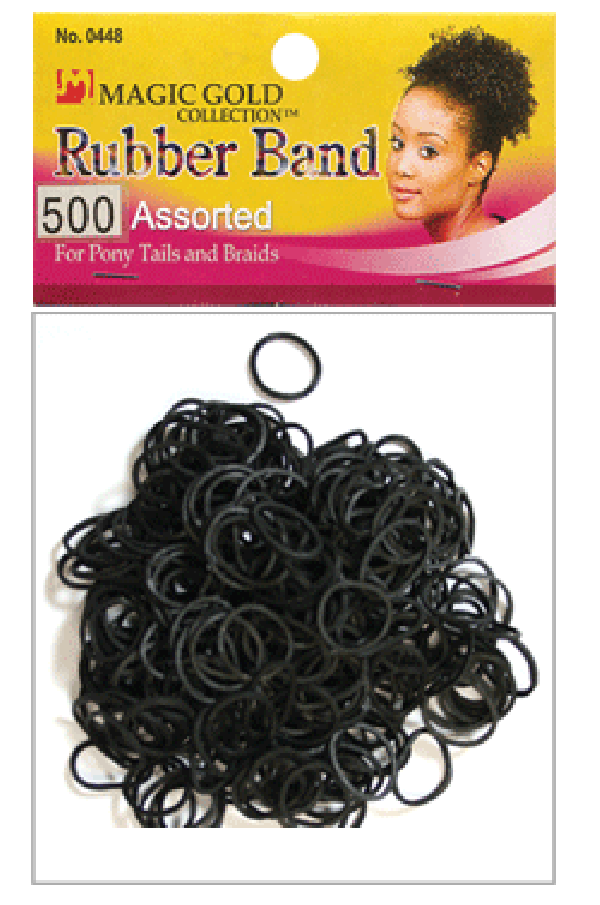 Magic Gold 500 Elastic Ponytailers Black