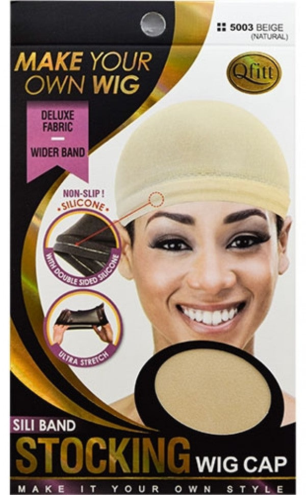 Qfitt Silicone Band Stocking Wig Cap #5003 Beige