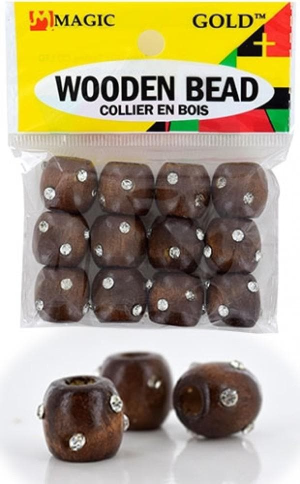 144 Wooden Beads w/Stone - Brown #BDS99513
