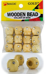 Wooden Beads w/Stone - Beige #BDS99513