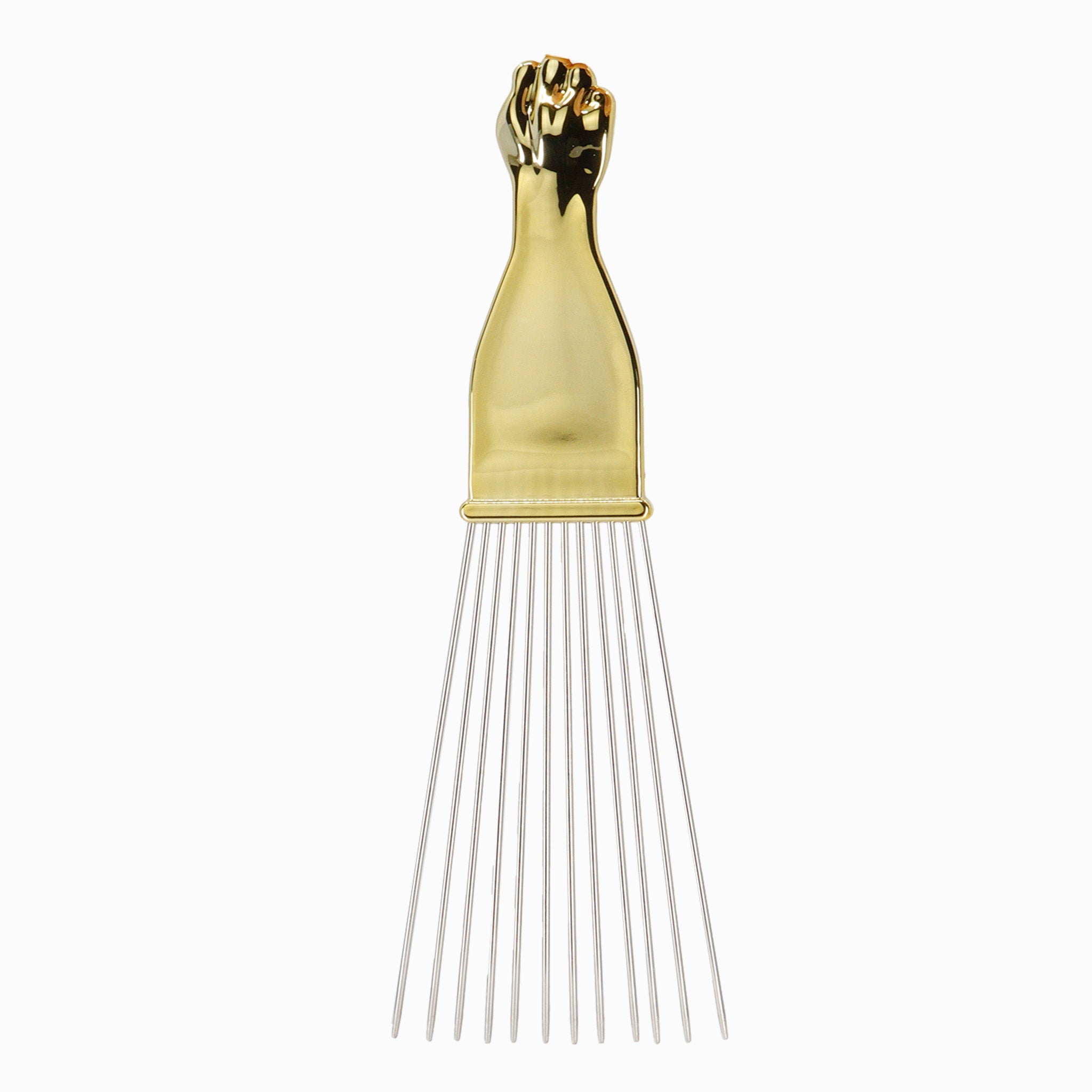 Kim & C Premium Gold Handle Fan Metal Styling Pik