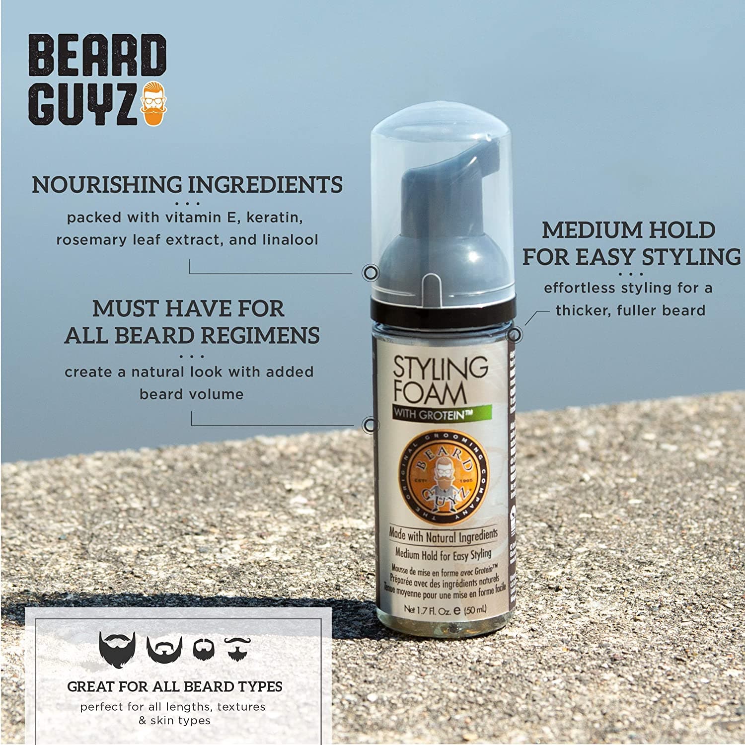 Beard Guyz Styling Foam With Grotein(1oz)