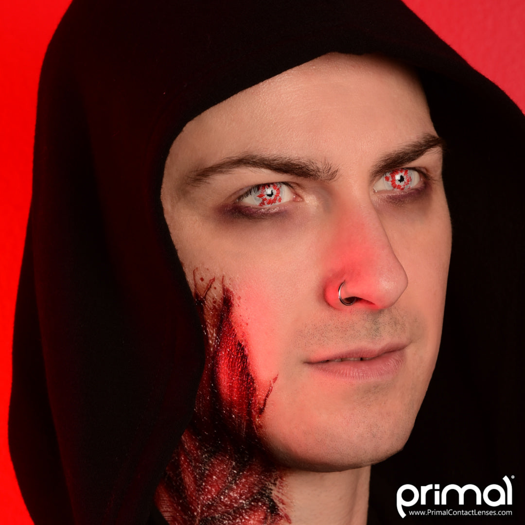 PRIMAL® Shatter - Red & Black Colored contact lenses