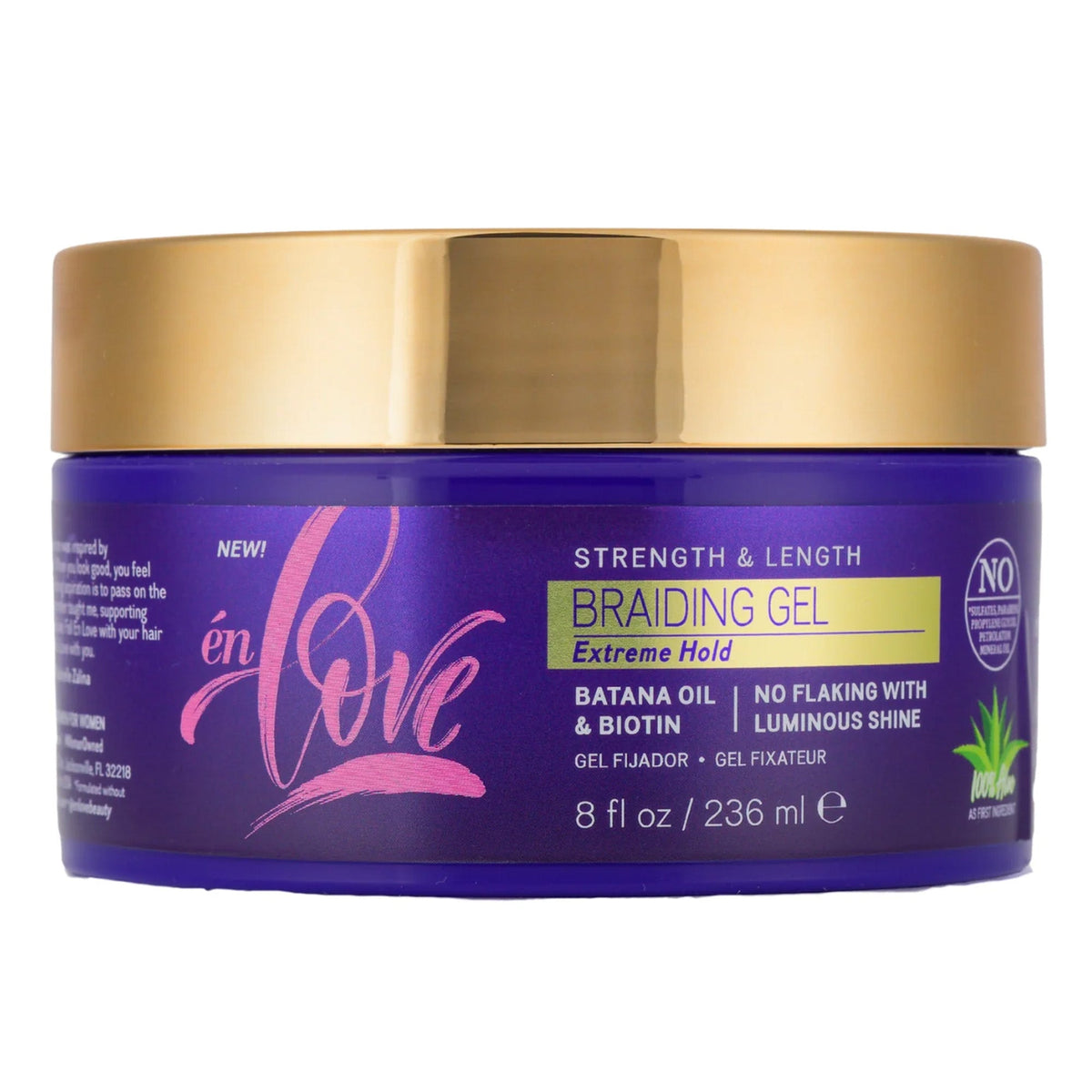 EN LOVE Strength & Length Extreme Hold Braid Gel Batana & Biotin (8oz)