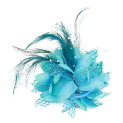 12pk Flower Hair Decoration - Assorted Tie & Pin #AS90026