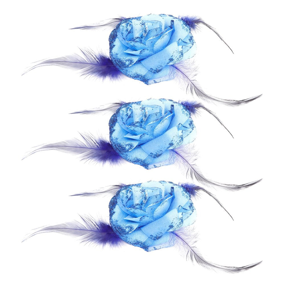 12pk Flower Hair Decoration - Assorted Tie & Pin #AS90029