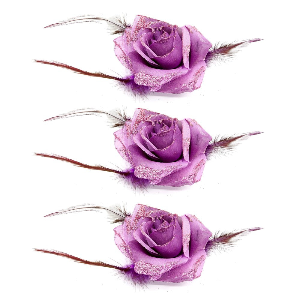 12pk Flower Hair Decoration - Assorted Tie & Pin #AS90028