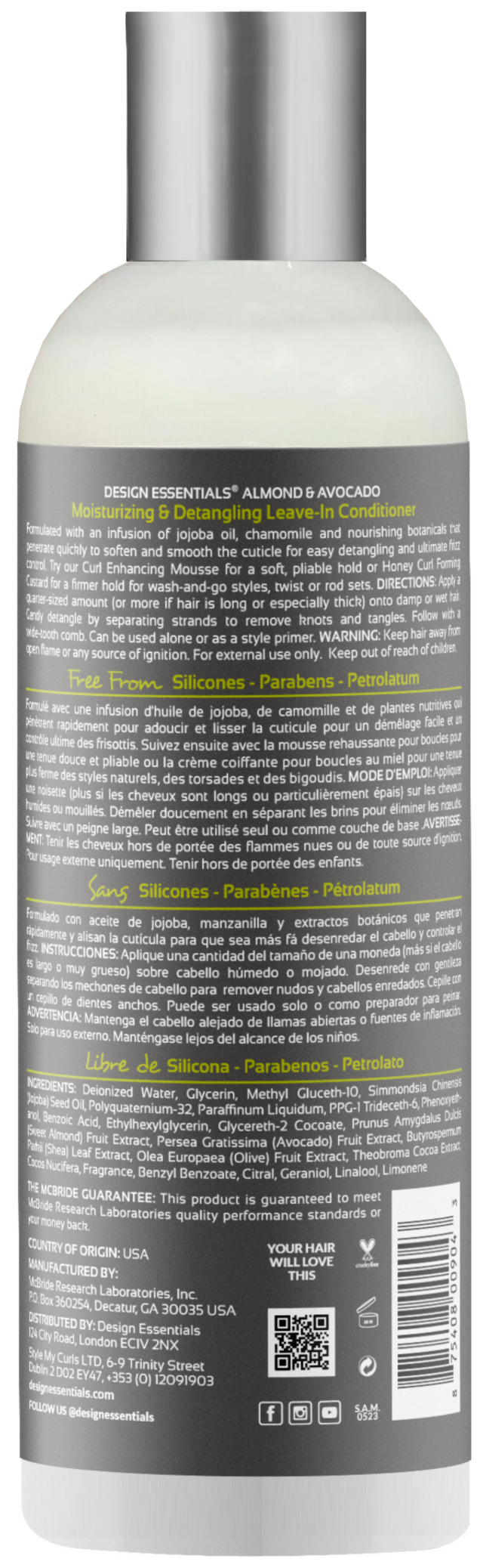 Design Essentials Almond & Avocado Detangling Leave-In Conditioner