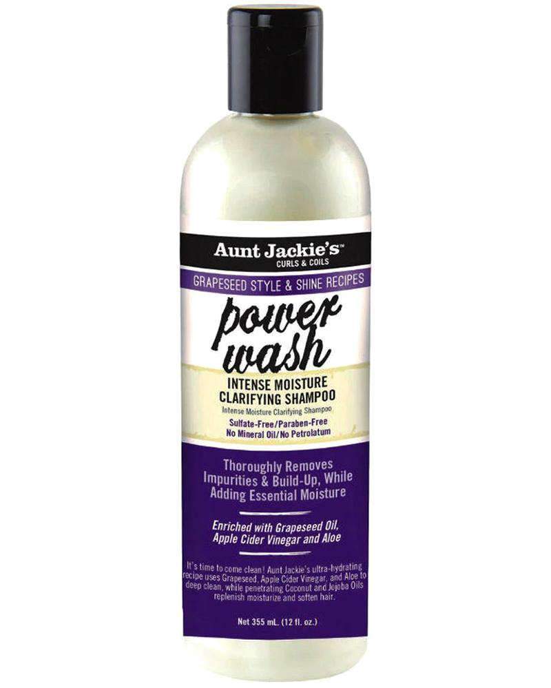 Aunt Jackie's Grapeseed Style & Shine Recipes "Power Wash" Intense Moisture Clarifying Shampoo 12oz