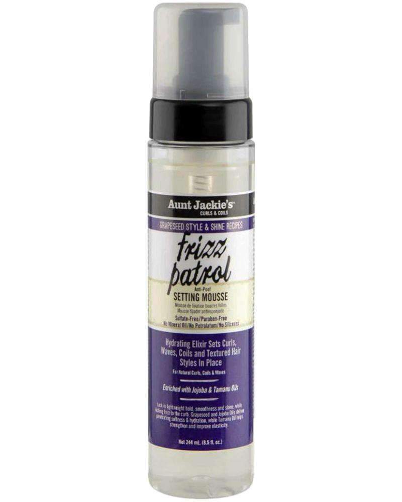 Aunt Jackie's Grapeseed Style & Shine Recipes "Frizz Patrol" Anti-Poof Twist & Curl Setting Mousse