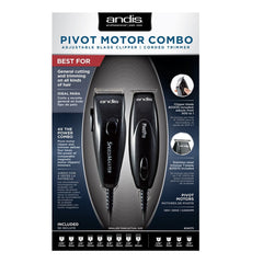 Andis Pivot Motor Clipper & Trimmer Combo - Black