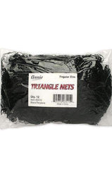 Annie Triangle Hair Nets Black 12pcs #3515