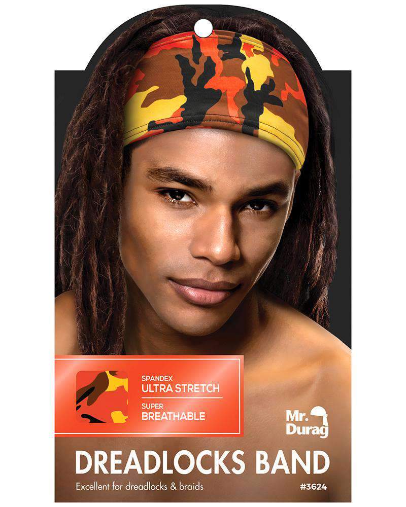 Mr. Durag Spandex Ultra Stretch Dreadlocks Band - Orange Camouflage #3624