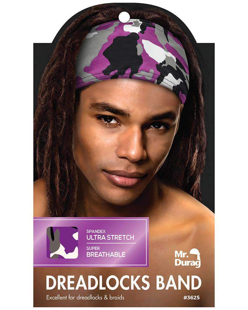 Mr. Durag Spandex Ultra Stretch Dreadlocks Band - Purple Camouflage #3625