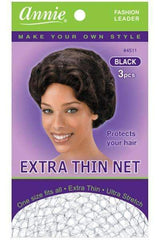 Annie Extra Thin Net 3pc Black #4511