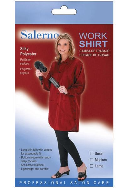 Salerno Silky Polyester Work Shirt Small Black #7730